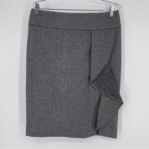 Talbots Charcoal Pencil Skirt with Ruffle